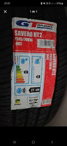 Pneu aro 16<br>C<br>ABCDE F G<br>P245/70R16