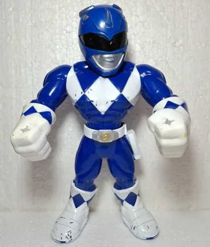 Boneco Ranger Azul Power Rangers Mega Mighties Hasbro 25cm