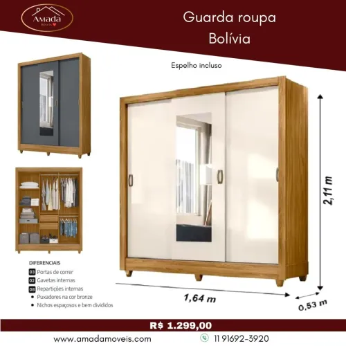 Guarda roupa Bolívia - à pronta entrega 