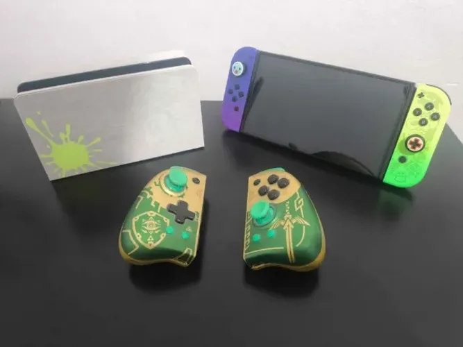  Nintendo Switch OLED Splatoon (Desbloqueado) + Extras