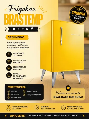 Vendo frigobar retro semi novo
