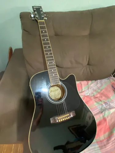 VIOLÃO MEMPHIS MD-18 BK FOLK ELETROACUSTICO PRETO