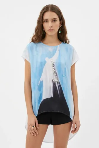 t-shirt equus mullet estampa cristo pedraria m