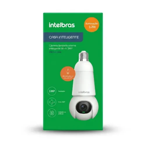 Câmera Lâmpada Wi-Fi Intelbras iM6 Full Color 3MP Visão 360° E27