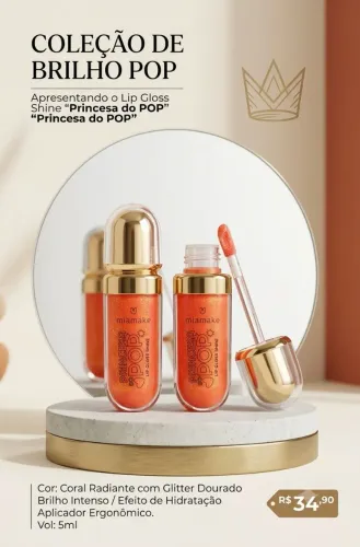 Lip Gloss Shine miamake - Coleção Princesa POP