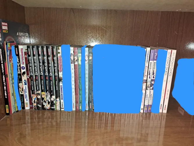Coleção de Mangás (Demon Slayer, Naruto, Noragami, Tokyo Ghoul RE)