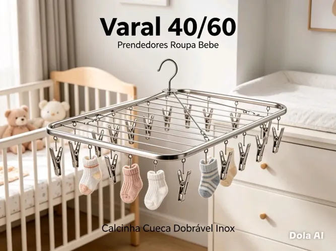 Varal para roupas íntimas com 40 ppredendoes,todo inox, bonito e resistente.es
