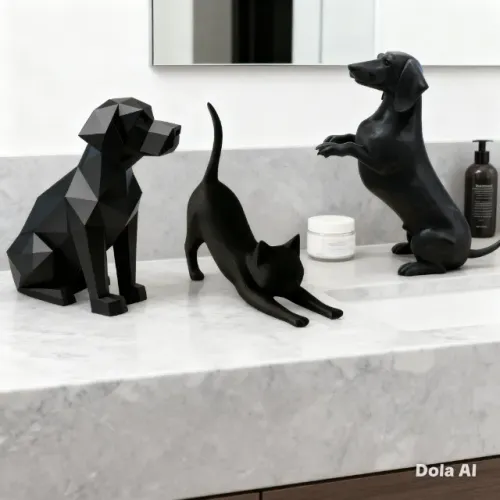 "Escultura Abstrata Minimalista Cachorro Labrador Altura 10 cm Largura 6 cm Comprimento 11