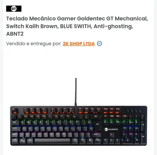 Teclado mecânico Goldentec GT