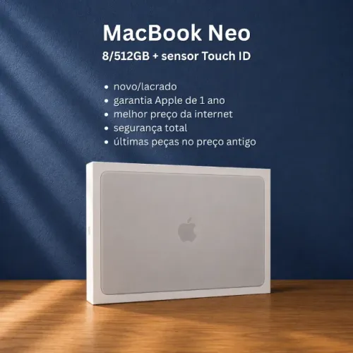 MacBook Neo 8/512GB - Touch ID - Prata - NOVO - Lacrado