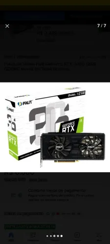 placa de video rtx 3060 palit nvidia geforce 12gb