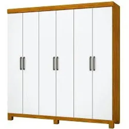 Guarda Roupa Recife 6Pts 2Gvs Branco Carioca - Entrega Rápida!