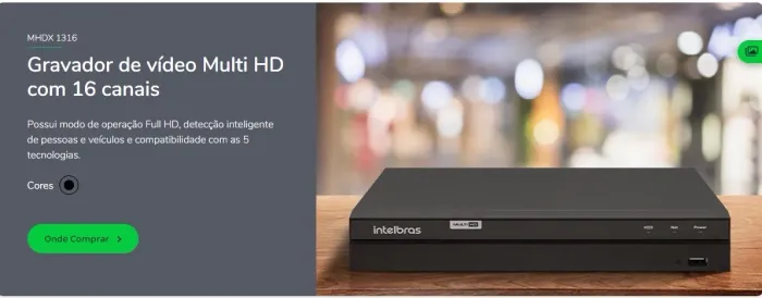 Gravador DVr 16 intelbras c/ HD 1TB