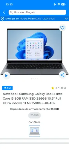 Notebook Samsung semi novo 
