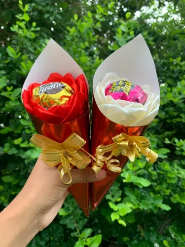 Rosa com chocolate 