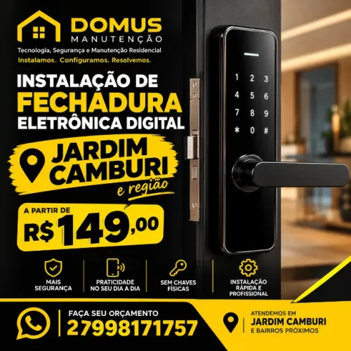 Instalação de Fechadura Digital em Jardim Camburi e Região | A partir de R$ 149,00