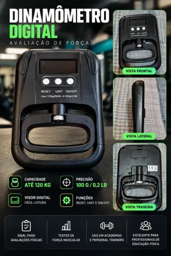 Dinamômetro Digital 120kg - Avaliação de Força Muscular