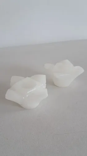 Porta velas de Ágata branca!