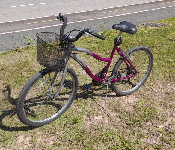 Bicicleta feminina com cestinho