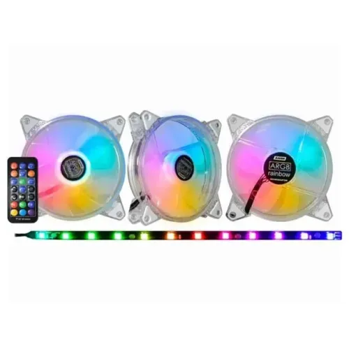 Kit 3 Fans K-Mex Aama ARGB + Fita LED