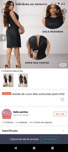 Vestido couro fake