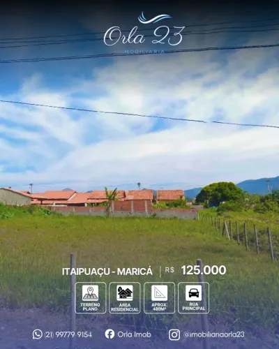ITAIPUAÇU, ORLA 23 IMOBILIÁRIA VENDE! EXCELENTE TERRENO EM ÁREA RESIDENCIAL 