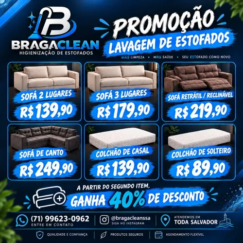 Promoção lavagem de estofados 