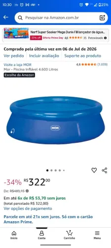 Mor - Piscina Inflável 4.600 Litros