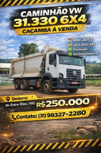 VW 31.330 6x4 Caçamba 2012 - Revisado - Pronto pra Trabalhar