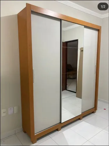 Guarda Roupa Casal Porta de Correr 1.85 Carioca Clara - Novo e embalado!!