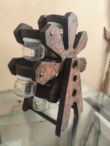 Carrossel de Potinhos Suporte Giratório Porta Condimentos Artesanal Roda Gigante