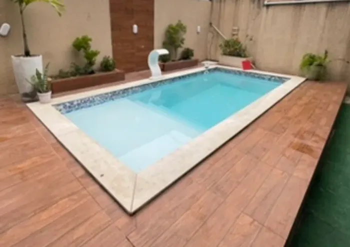 Piscina de fibra IGUI + bomba + cascata 