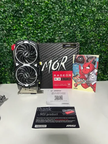 RX 570 4GB MSI ARMOR - CAIXA - ADESIVOS