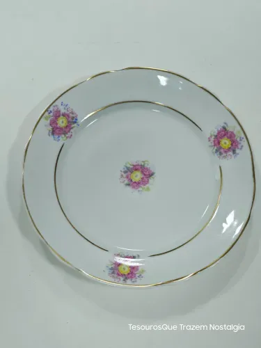 Prato Decorativo Flores Porcelana Real 18cm