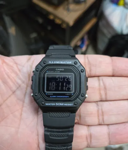 Relógio Digital Casio W-218H Preto Invertido Negativo Original