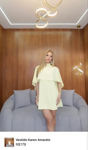 Vestido amarelo manteiga 
