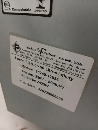 Forno eletrico embutir fischer infinity 50L