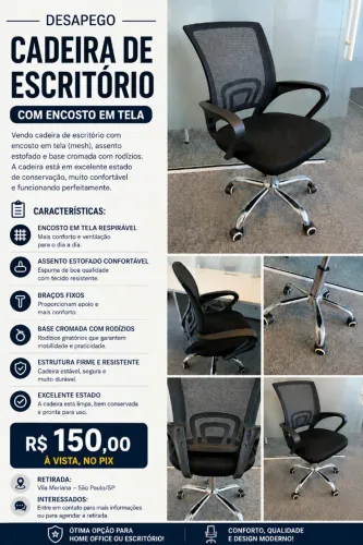 Cadeira de escritório - NOVA DESAPEGO