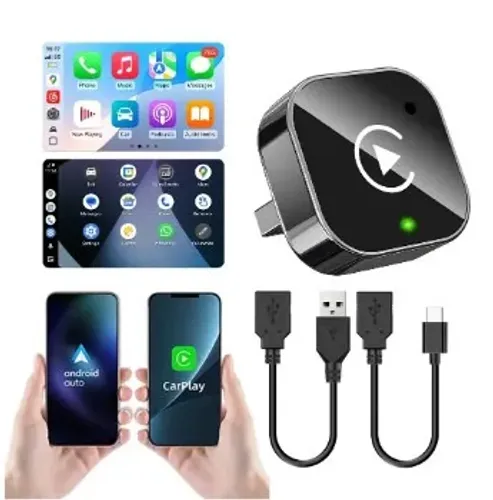 Adaptador De Carro Sem Fio Carplay Android Auto 2 Em 1 USB  z1541