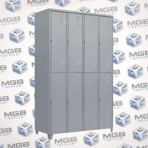 Roupeiro de Aço com 8 Portas Grandes - 1,96x1,23x0,36cm - CH #26 - (CINZA) ENTREGAMOS!!
