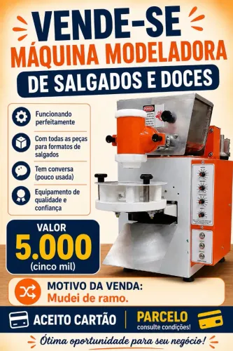 Máquina modeladora de salgados e doces 