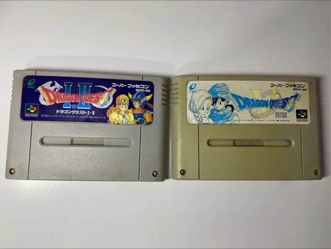 LOTE SNES ORIGINAL JAPONÊS - Dragon quest 1 é 2 - Dragon quest 5