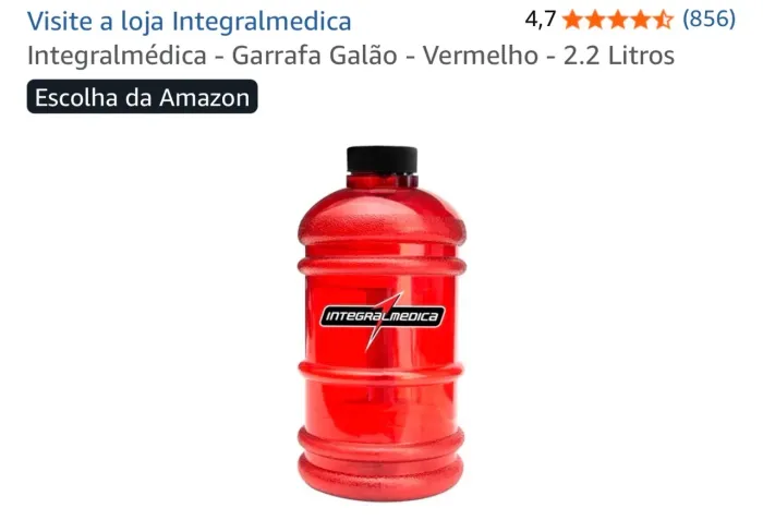 Garrafa galão 2.2L integral médica vermelho