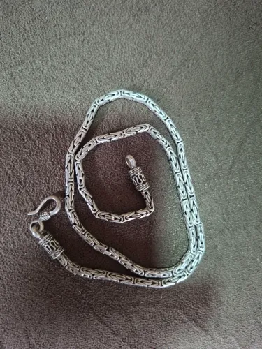 Corrente Bali Ponto Peruano 50cm Em Prata 