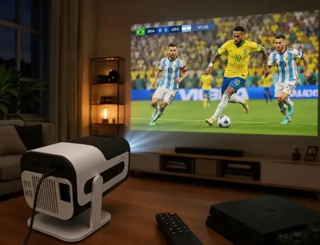 Projetor Portátil Wi-fi 4k Ideal Para Cinema Em Casa