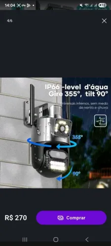 Câmera WIFI 360 visão noturna