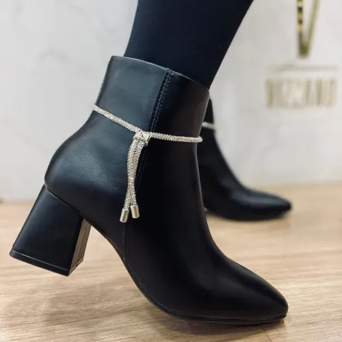 Bota Vizzano Strass Cristal Salto Bloco