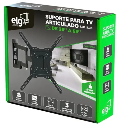 Suporte de Parede ELG FULL 40 PRO para TV ''26 a 65" - NOVO