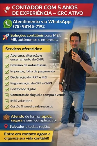CONTADOR COM 6 ANOS DE EXPERIÊNCIA - CRC ATIVO