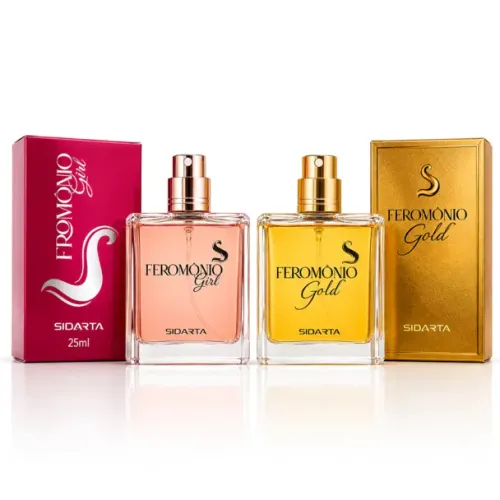 1 Kit Dupla Atração: Feromônios Gold + Girl Sidarta 25ml (original) - Distribuidor Oficial
